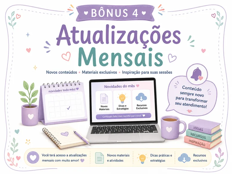 Bônus 4: Atualizações Mensais com Pacote de Atividades Novas